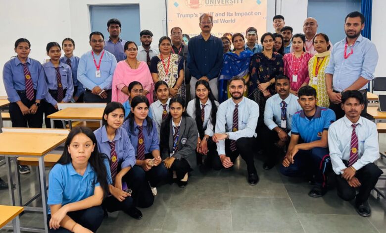 SGRR University :  ट्रंप के आयात कर का दुनिया पर आर्थिक प्रभाव विषय पर व्याख्यान आयोजित, दिल्ली विश्वविद्यालय के प्रो. विपिन ने दिया लेक्चर