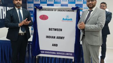 एईएसएल और भारतीय सेना के बीच एमओयू,  सेना से संबंधित विद्यार्थियों को छात्रवृत्ति और विशेष रियायतें प्रदान करेगा आकाश 