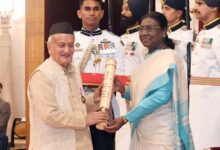 उत्तराखंड के पूर्व मुख्यमंत्री  कोश्यारी पद्मभूषण से   सम्मानित ,राष्ट्रपति  द्रौपदी मुर्मू ने नागरिक अलंकरण समारोह में प्रदान किया पुरस्कार 